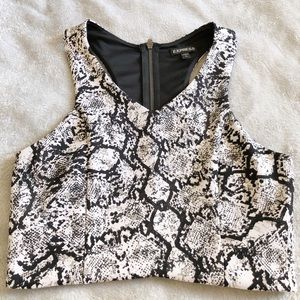 Express Snakeskin Crop Top - Size Small